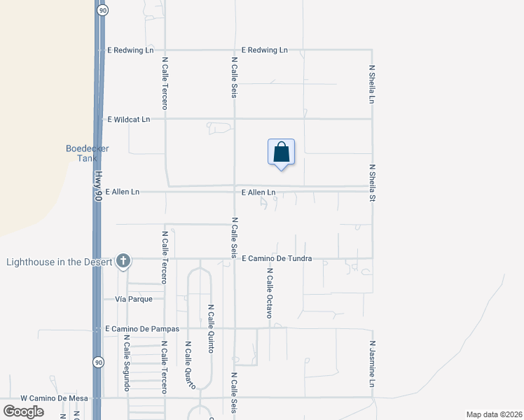 map of restaurants, bars, coffee shops, grocery stores, and more near 420 East Allen Lane in Huachuca City