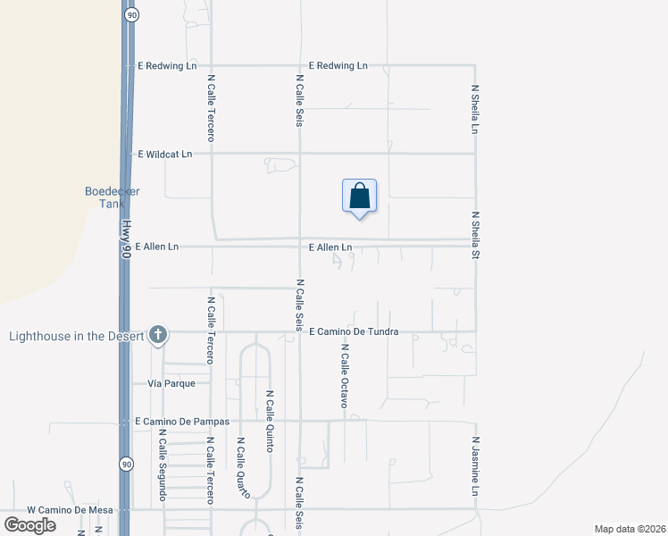 map of restaurants, bars, coffee shops, grocery stores, and more near 420 East Allen Lane in Huachuca City