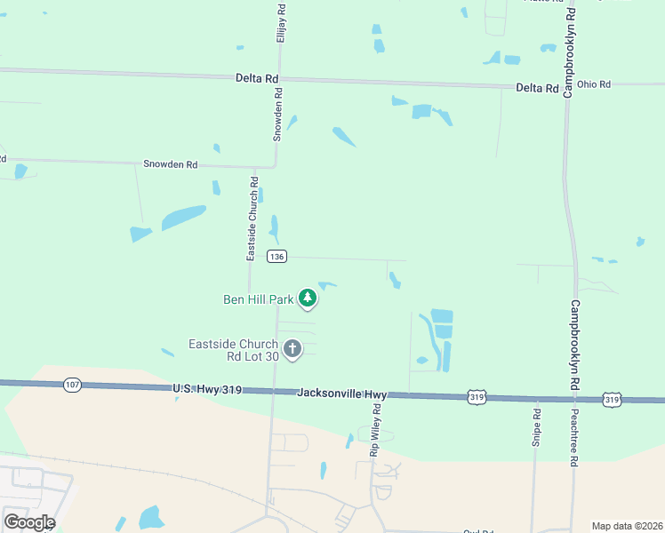 map of restaurants, bars, coffee shops, grocery stores, and more near 141 East Road in Fitzgerald