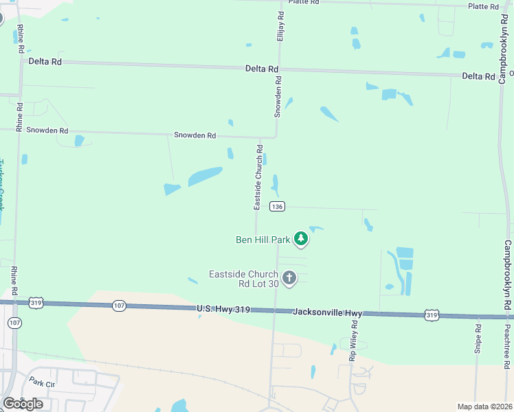 map of restaurants, bars, coffee shops, grocery stores, and more near 149 East Road in Fitzgerald