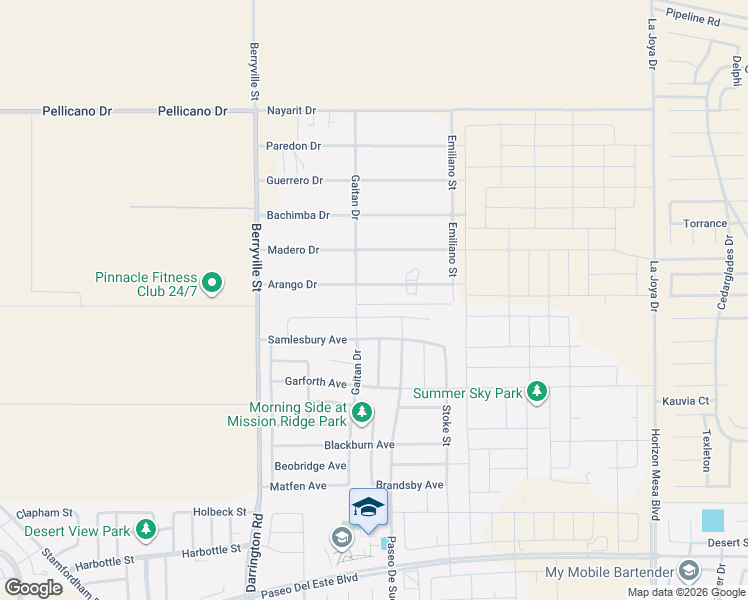 map of restaurants, bars, coffee shops, grocery stores, and more near 13722 Arango Drive in El Paso