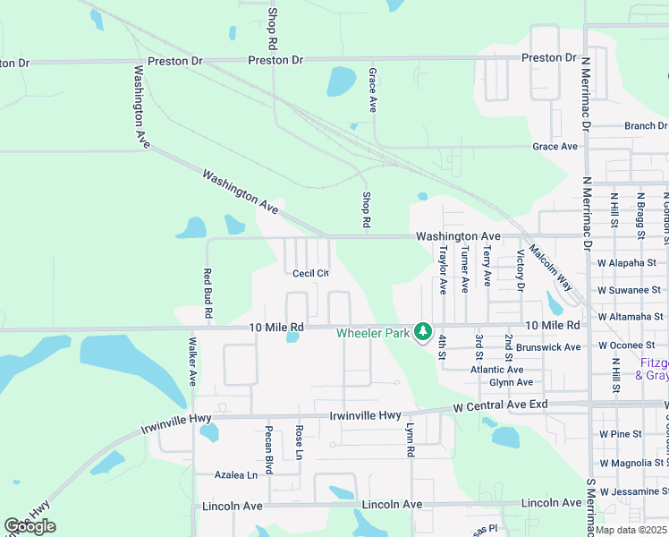 map of restaurants, bars, coffee shops, grocery stores, and more near 112 Cecil Circle in Fitzgerald