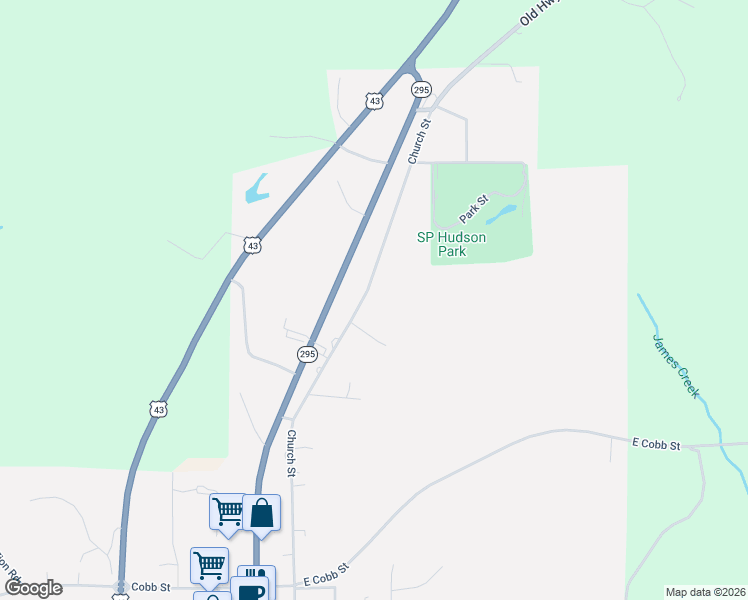 map of restaurants, bars, coffee shops, grocery stores, and more near 243 Church Street in Grove Hill