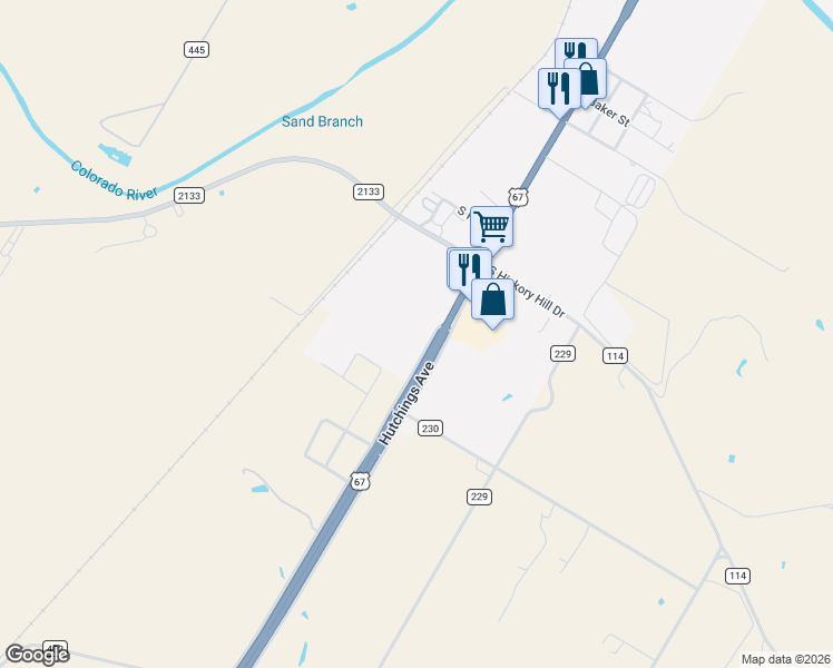 map of restaurants, bars, coffee shops, grocery stores, and more near 2003 Hutchings Avenue in Ballinger
