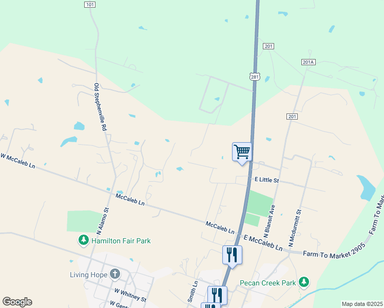 map of restaurants, bars, coffee shops, grocery stores, and more near 404 West Little Street in Hamilton