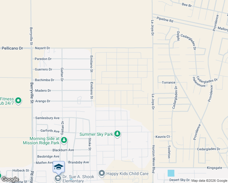 map of restaurants, bars, coffee shops, grocery stores, and more near 1240 Emiliano Street in El Paso