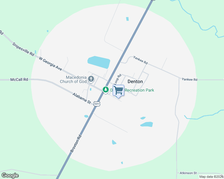 map of restaurants, bars, coffee shops, grocery stores, and more near 14 Smith Street in Denton