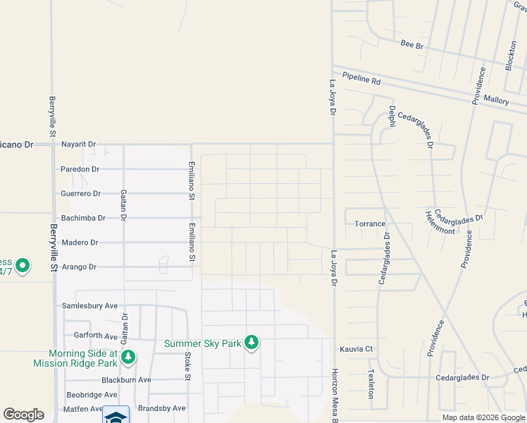 map of restaurants, bars, coffee shops, grocery stores, and more near 1282 Emiliano Street in El Paso