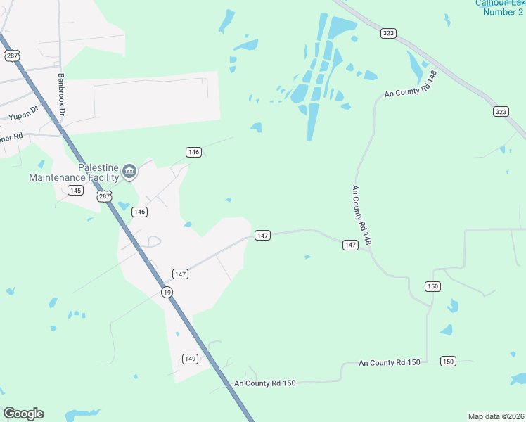 map of restaurants, bars, coffee shops, grocery stores, and more near 517 Acr 147 in Palestine