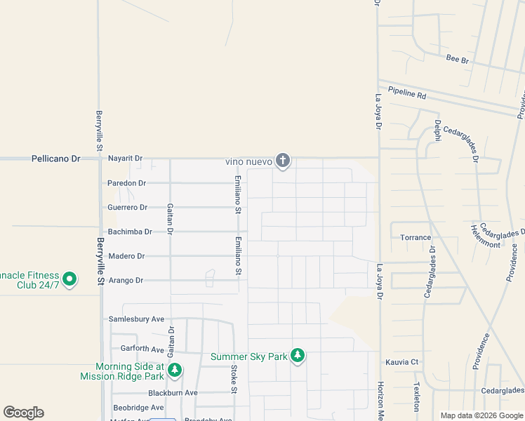 map of restaurants, bars, coffee shops, grocery stores, and more near 1325 Emiliano Street in El Paso