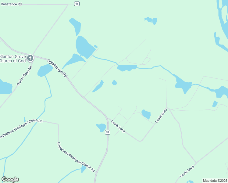 map of restaurants, bars, coffee shops, grocery stores, and more near 3778 Oglethorpe Road in Jesup