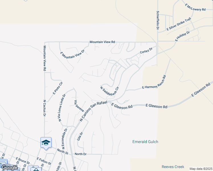 map of restaurants, bars, coffee shops, grocery stores, and more near 1393 North Saddleback Circle in Tombstone