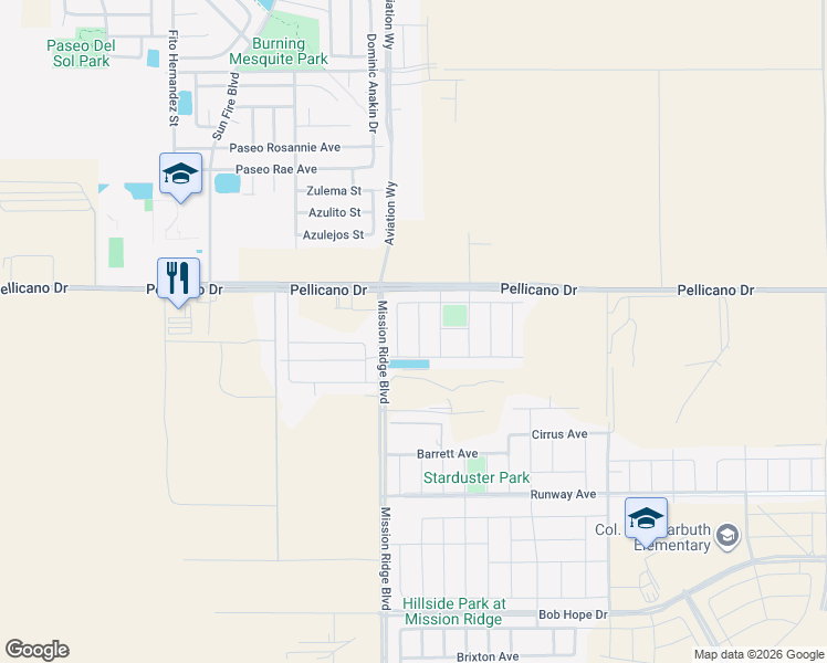 map of restaurants, bars, coffee shops, grocery stores, and more near 1156 Lajitas in El Paso