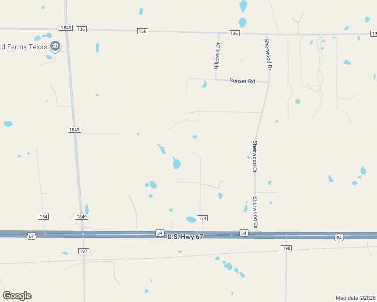 map of restaurants, bars, coffee shops, grocery stores, and more near 400 County Road 174 in Brownwood
