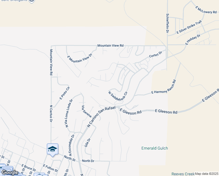 map of restaurants, bars, coffee shops, grocery stores, and more near 1393 North Saddleback Circle in Tombstone