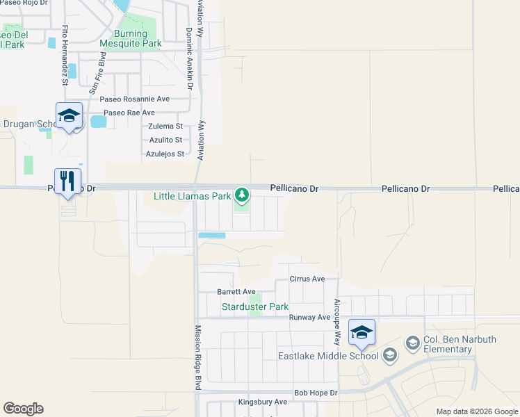 map of restaurants, bars, coffee shops, grocery stores, and more near 1157 Spofford Place in El Paso