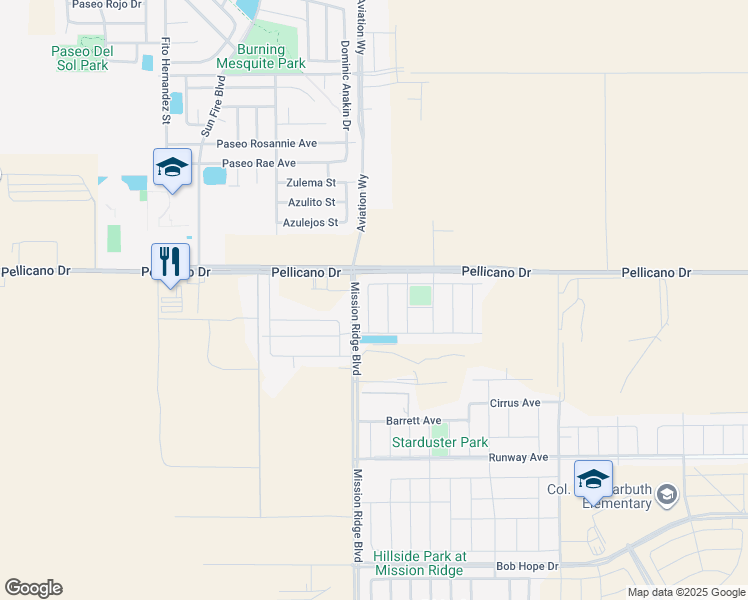 map of restaurants, bars, coffee shops, grocery stores, and more near 1156 Lajitas Place in El Paso