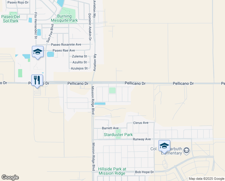 map of restaurants, bars, coffee shops, grocery stores, and more near 12746 Valentine Avenue in El Paso
