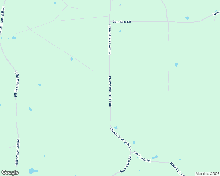 map of restaurants, bars, coffee shops, grocery stores, and more near Church Bass Laird Road in Prentiss