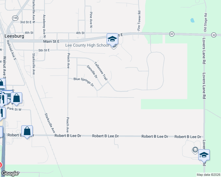 map of restaurants, bars, coffee shops, grocery stores, and more near 125 Senah Drive in Leesburg