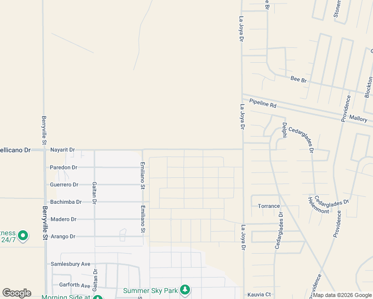 map of restaurants, bars, coffee shops, grocery stores, and more near Nayarit Road in El Paso County