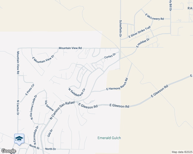 map of restaurants, bars, coffee shops, grocery stores, and more near 1091 North Camino San Rafael in Tombstone