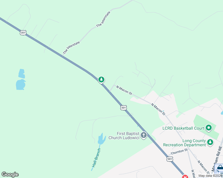 map of restaurants, bars, coffee shops, grocery stores, and more near 1158 Cecil Nobles Highway in Ludowici