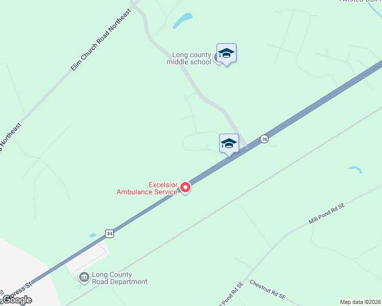 map of restaurants, bars, coffee shops, grocery stores, and more near 173 McClelland Road in Ludowici