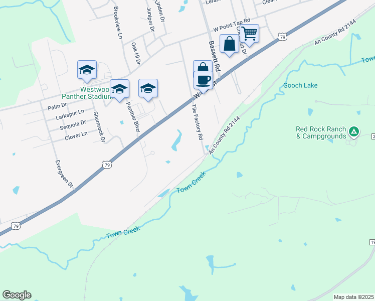 map of restaurants, bars, coffee shops, grocery stores, and more near 2015 Tile Factory Road in Palestine