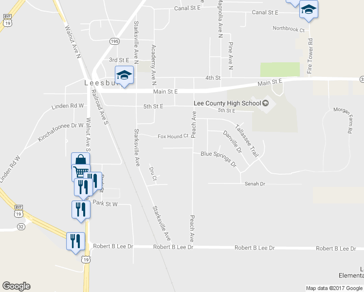 map of restaurants, bars, coffee shops, grocery stores, and more near 104 Fox Chase Court in Leesburg