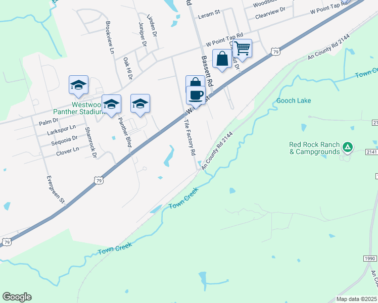 map of restaurants, bars, coffee shops, grocery stores, and more near 2015 Tile Factory Road in Palestine