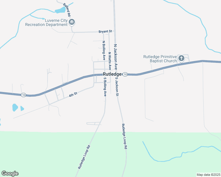 map of restaurants, bars, coffee shops, grocery stores, and more near S Watts Ave in Luverne