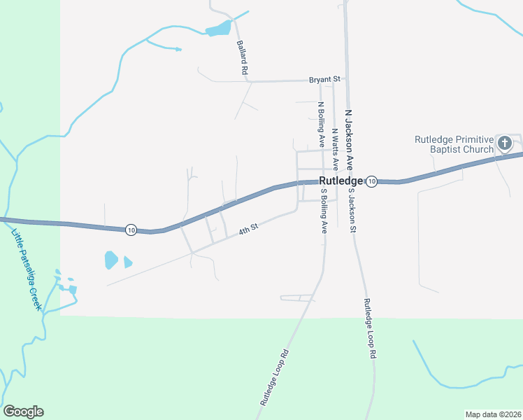 map of restaurants, bars, coffee shops, grocery stores, and more near 94 4th Street in Rutledge