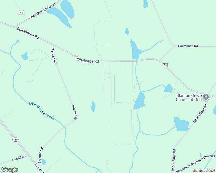 map of restaurants, bars, coffee shops, grocery stores, and more near 195 Robinson Lane in Jesup