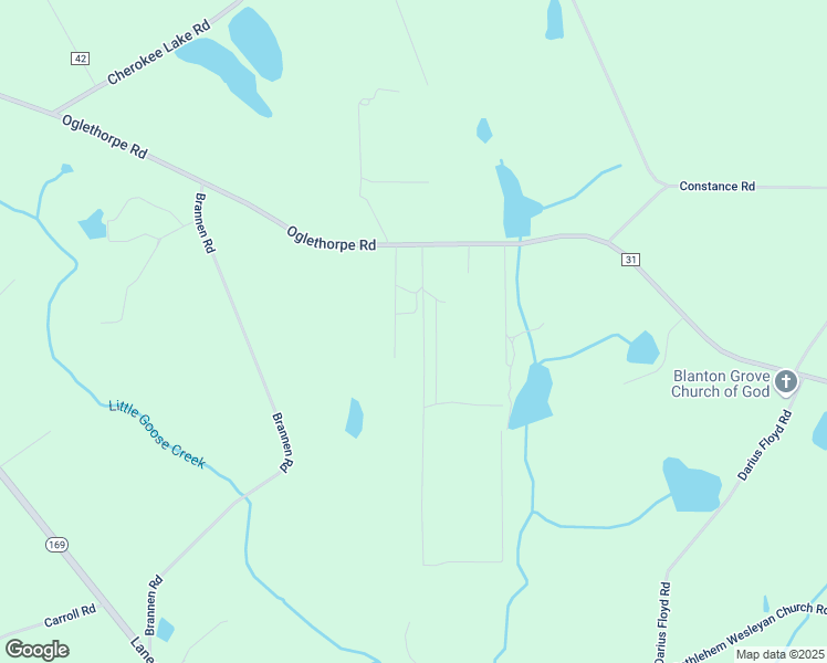 map of restaurants, bars, coffee shops, grocery stores, and more near 195 Robinson Lane in Jesup