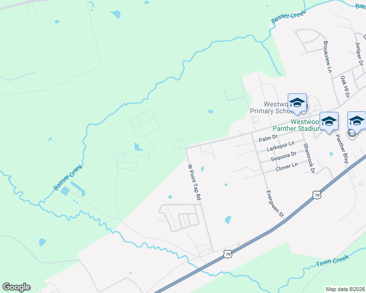 map of restaurants, bars, coffee shops, grocery stores, and more near 1911-2113 West Point Tap Road in Palestine