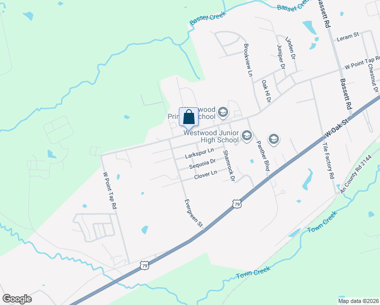map of restaurants, bars, coffee shops, grocery stores, and more near 209 Larkspur Lane in Palestine
