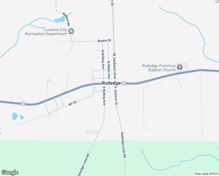 map of restaurants, bars, coffee shops, grocery stores, and more near South Watts Avenue in Luverne