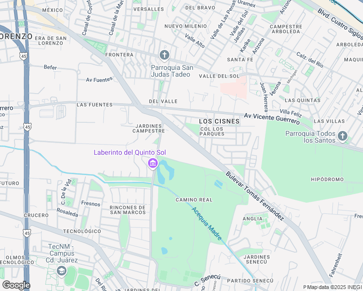 map of restaurants, bars, coffee shops, grocery stores, and more near 7810 Bulevar Tomás Fernández in Ciudad Juárez