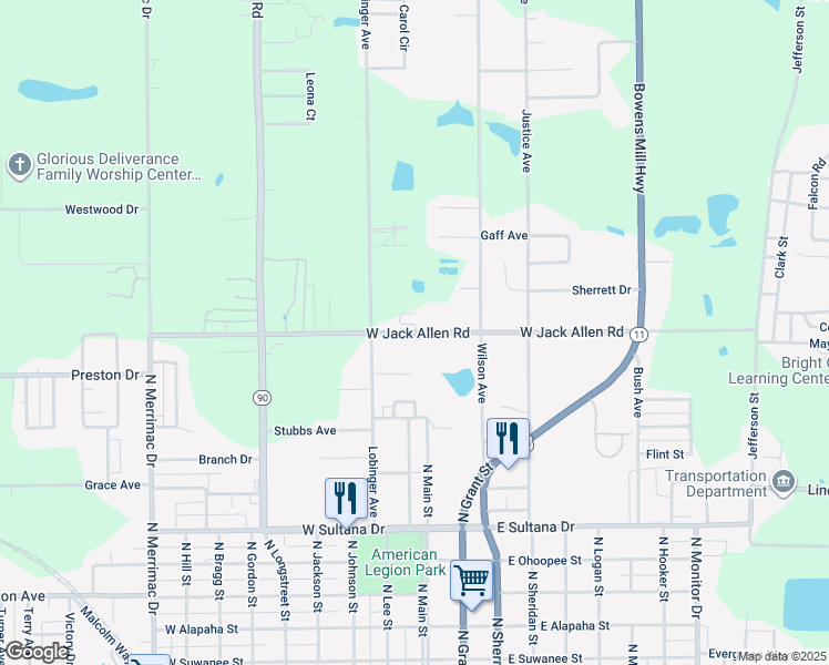 map of restaurants, bars, coffee shops, grocery stores, and more near 160 Wilson Avenue in Fitzgerald