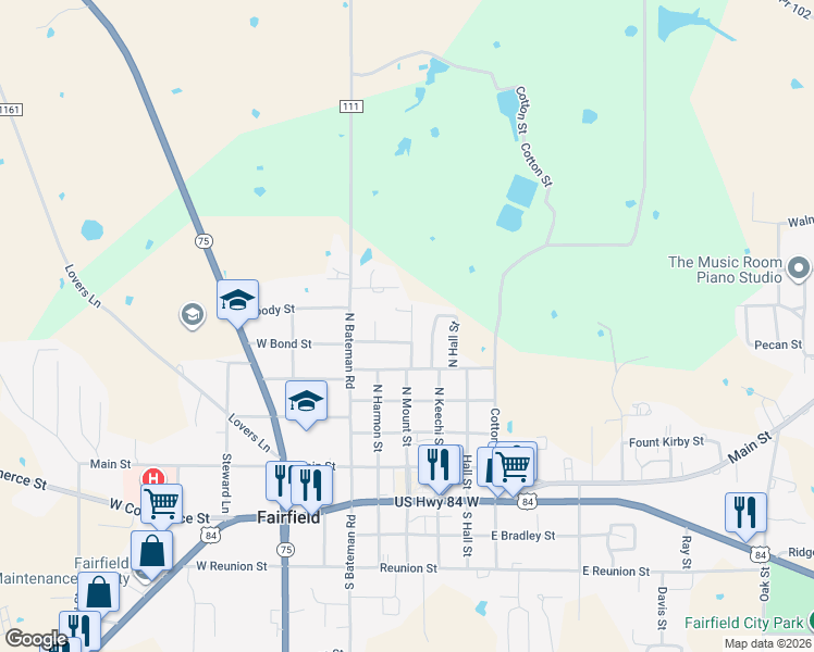 map of restaurants, bars, coffee shops, grocery stores, and more near 515 North Mount Street in Fairfield