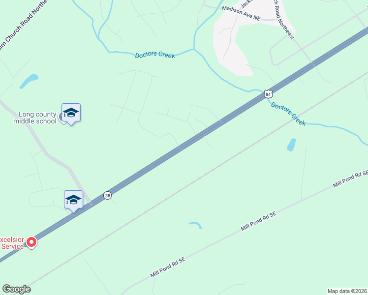 map of restaurants, bars, coffee shops, grocery stores, and more near 2385 U.S. 84 in Ludowici