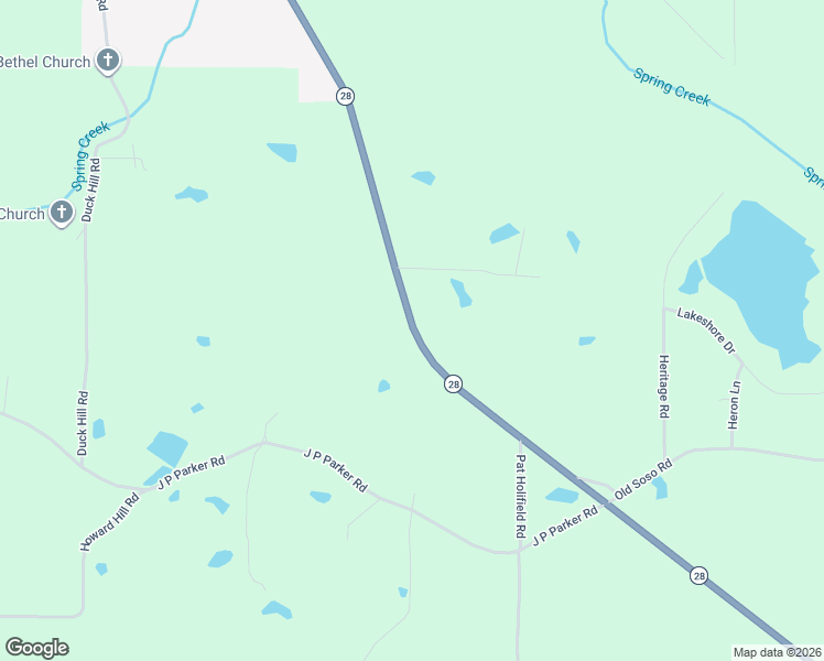 map of restaurants, bars, coffee shops, grocery stores, and more near 739 Mississippi 28 in Soso