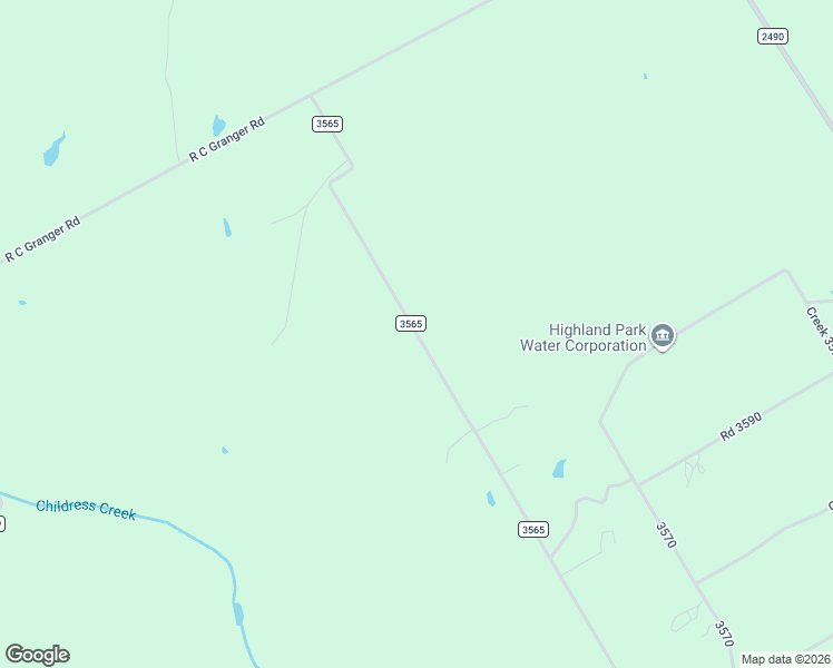 map of restaurants, bars, coffee shops, grocery stores, and more near County Road 3565 in Bosque County