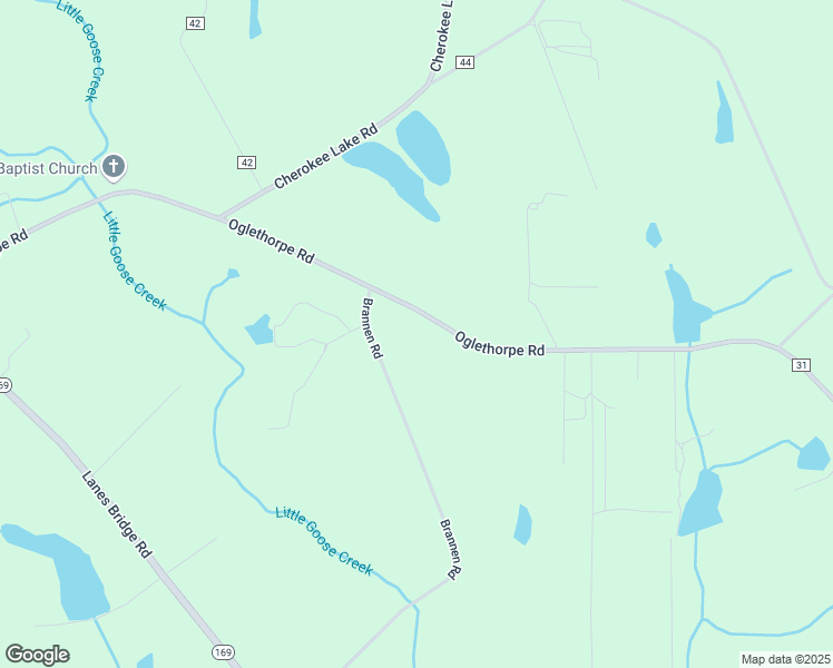 map of restaurants, bars, coffee shops, grocery stores, and more near 5753-6011 Oglethorpe Road in Jesup