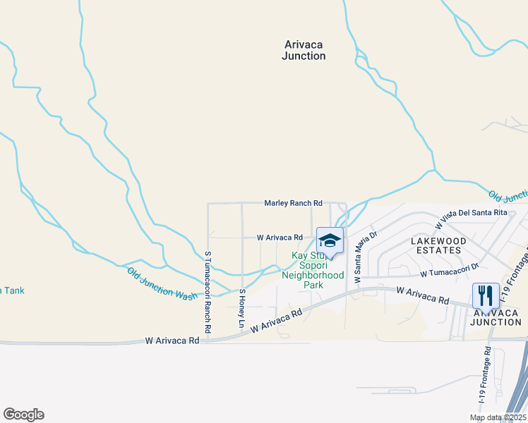 map of restaurants, bars, coffee shops, grocery stores, and more near 5221 Marley Ranch Road in Amado