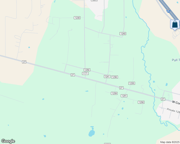 map of restaurants, bars, coffee shops, grocery stores, and more near 245 County Road 1250 in Fairfield
