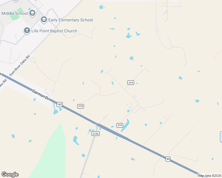 map of restaurants, bars, coffee shops, grocery stores, and more near 1721 County Road 318 in Early