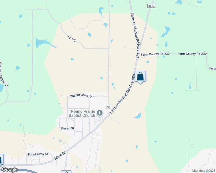map of restaurants, bars, coffee shops, grocery stores, and more near County Road 181 in Fairfield