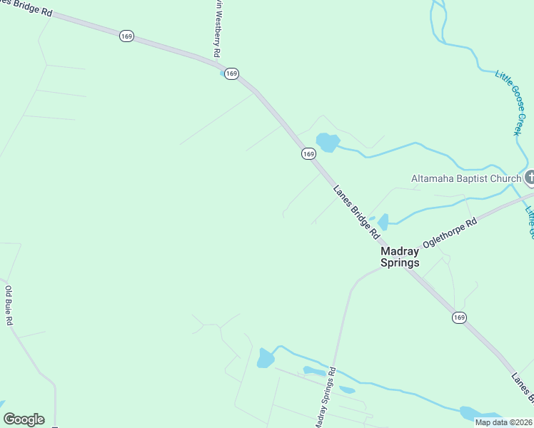 map of restaurants, bars, coffee shops, grocery stores, and more near 10176 Lanes Bridge Road in Jesup